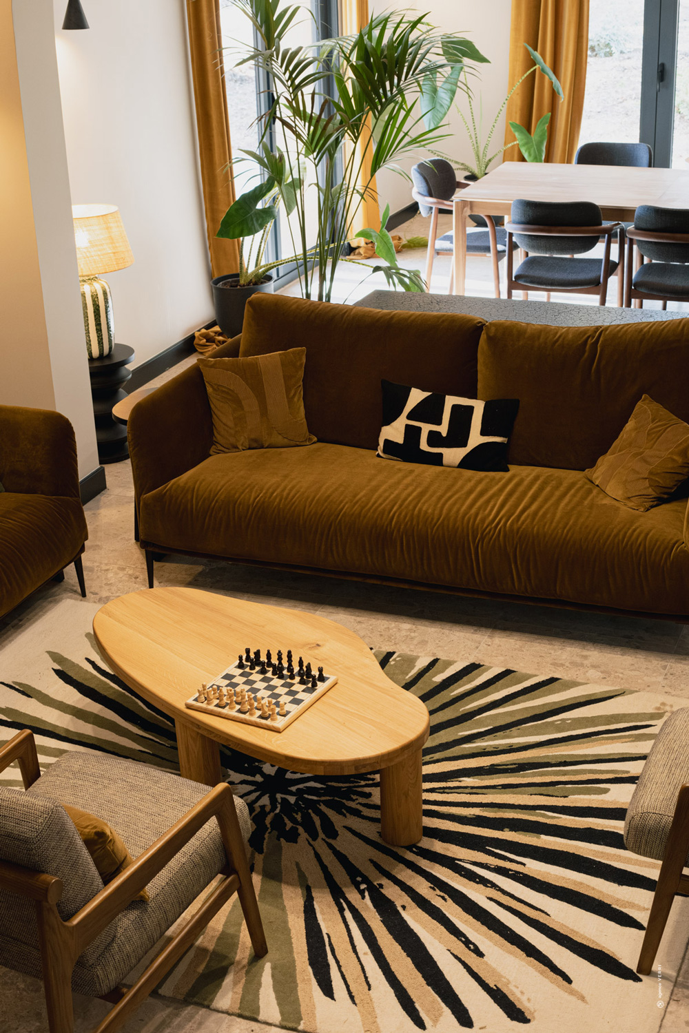 Salon villa à louer en Languedoc Les Pins